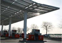 Solare Überdachung für Tankstelle der Zukunft